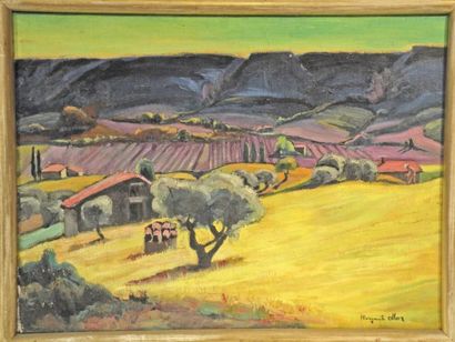 null Marguerite ALLAR (1899-1974) Lavande en Provence. Huile sur toile signée en...
