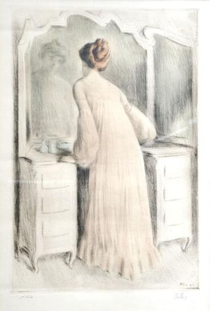 Alfredo MÜLLER (1869-1940) Femme à sa toilette....