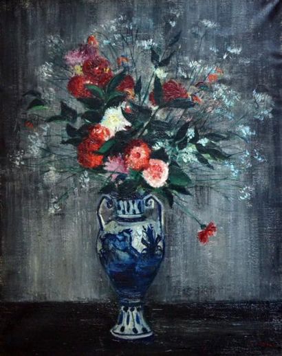 null Gaston SEBIRE (1920-2001) Vase de fleurs. Huile sur toile signée en bas à droite....