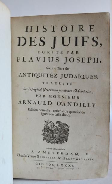 null FLAVIUS JOSEPH, Histoire des juifs. [Suivi de:] Histoire de la guerre des juifs...