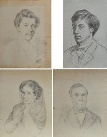 John-Lewis SHONBORN (1852-1931) Quatre portraits...
