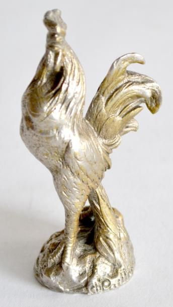 null Charles PAILLET(1871-1937) Coq. Bronze doré. (Petites usures). H. 10 cm