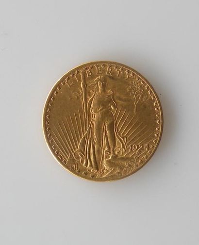 null PIECE de 20 dollars or Liberty 1924. Poids 33,4 g