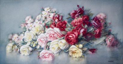 null Isidore ROSENSTOCK (1880-1956) Jeté de roses. Aquarelle signée en bas à droite....