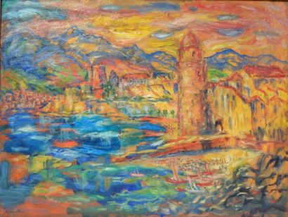 null Berthe SOURDILLON (1895-1976) Collioure. Huile sur toile signée en bas à gauche....