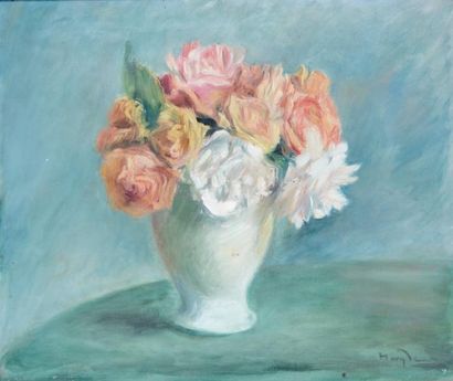 null Henri HAYDEN (1883-1970) Vase de fleurs. Huile sur toile signée en bas à droite....