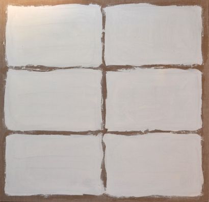 null Jean DESSAIGNE (1939). Rectangles blancs. Huile sur toile signée. 150 x 150...