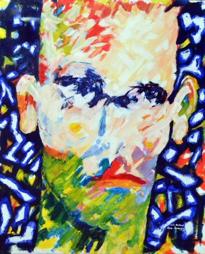 null Jean DESSAIGNE (1939). Suite IV Rimbaud. Huile sur toile. 135 x 110 cm