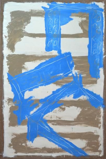 null Jean DESSAIGNE (1939). Divan bleu. Huile sur toile. 195 x 130 cm