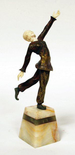 Suzanne BERTRAND Danseuse RusseSculpture chryséléphantineH. sans le socle 19 c...