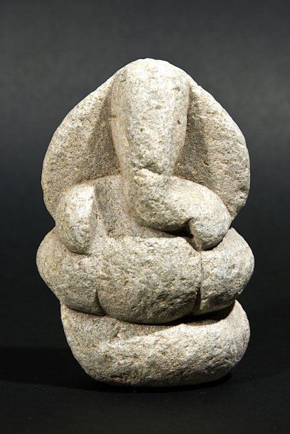 null Statuette ancienne de Ganesh en pierre tendre,10,5cm