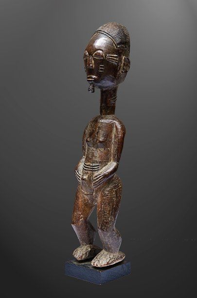 Baoulé R.C.I Statuette masculine portant...