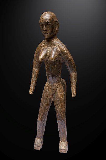 null Lela-Nuna Burkina-Faso Statue d'ancêtre. Puissante statue féminine, à la sculpture...