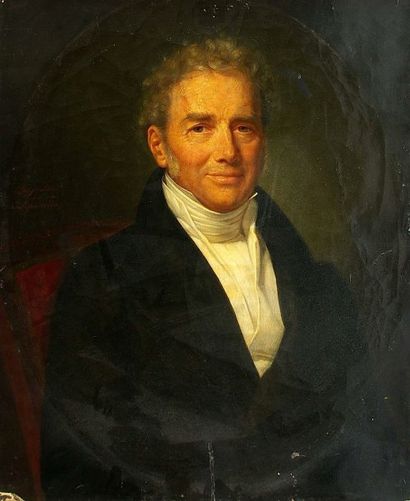 Balthasar Charles LARPENTEUR ,XIXe Portrait d'homme, vers 1820-30 Toile signée et...