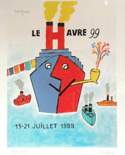 null Raymond SAVIGNAC (1907-2002). Le Havre 99. Lithographie numérotée 159/180, contresignée...