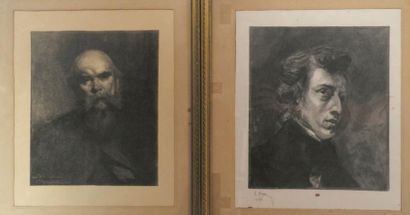 null Eugène Anatole CARRIERE (1849-1906) (d'après) Portrait de Paul Verlaine. Gravure...
