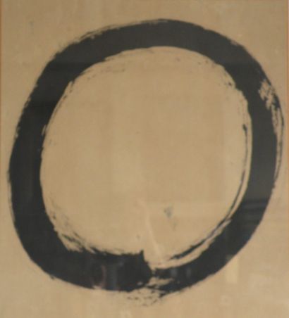 null École chinoise. Disque “Bi”. Lithographie en noir. 38 x 32 cm 
