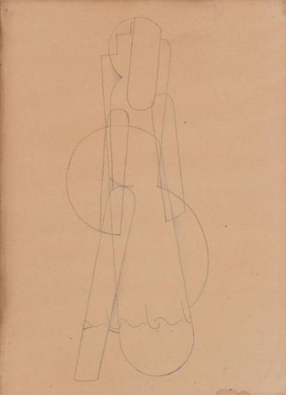 null Joseph CSAKY (1888-1971) (dans le goût de) Femme au violoncelle. Mine de plomb....