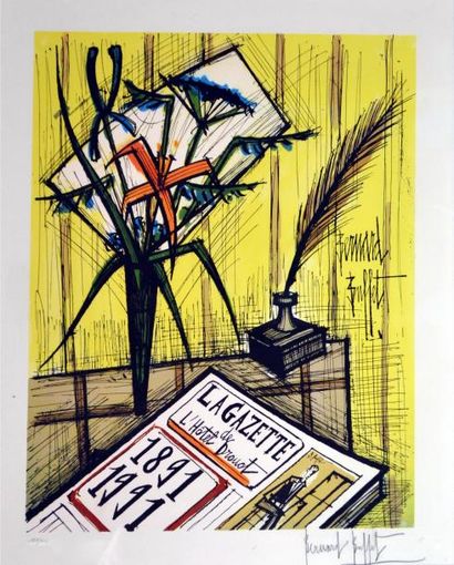 null Bernard BUFFET (1928-1999) Centenaire de la gazette Drouot, 1891-1991. Affiche...