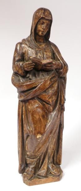 null Importante SCULPTURE en bois anciennement polychrome, saint en lecture. XVIII-XIXe....