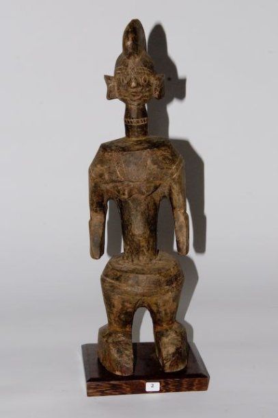 null Nigeria, Mumuye. Statuette Iagalagana, bois dur à patine brune. H. 45 cm