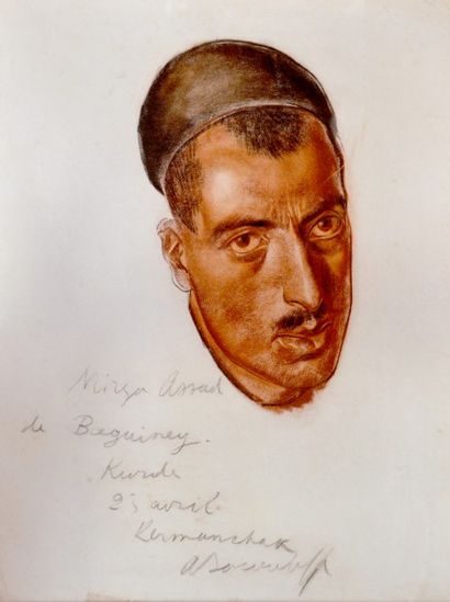null Alexandre IACOVLEFF (1867-1939) Portrait de Mirza Assad de Baguiney, Kurde....