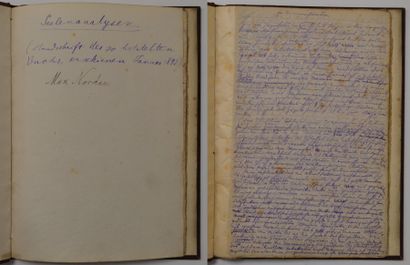 null MANUSCRITS] Max NORDAU (1849-1923) Seelen Analysen Manuscrit autographe titré...