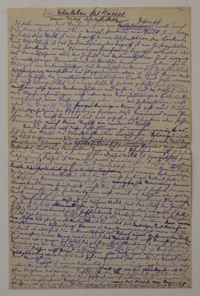 null [MANUSCRITS] Max NORDAU (1849-1923) Das Uberleben des hasses Manuscrit autographe...