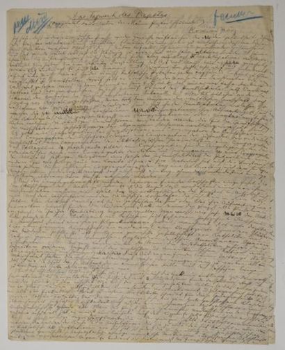 null [MANUSCRITS] Max NORDAU (1849-1923) Das Tagwerk des Papstes Manuscrit autographe...
