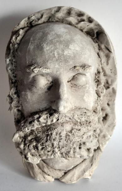 null [Max NORDAU (1849-1923)] Masque mortuaire Platre 32 x 22 x 21 cm. Impressionnant...