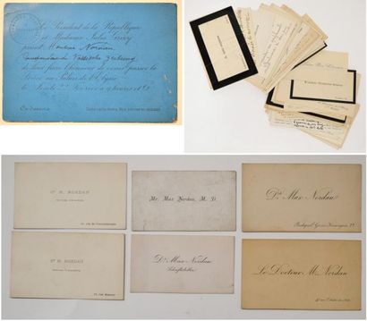 null Max NORDAU (1849-1923) Carton d'invitation à une soirée par le président de...