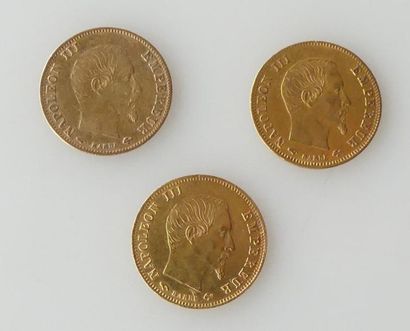 null TROIS PIECES de 5 francs or Napoléon III.