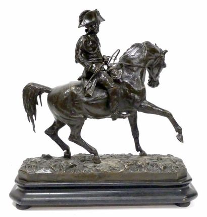 null Christophe FRATIN (1801-1864) Frédéric le Grand à cheval. Bronze à patine brun...