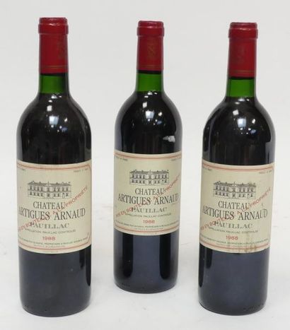 null 3 Blles Château Artigues Arnaud 1988, Pauillac.