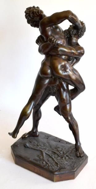 null Stefano MADERNO (c.1575-1636) (d'après). Hercule et Antée. Bronze à patine brune...