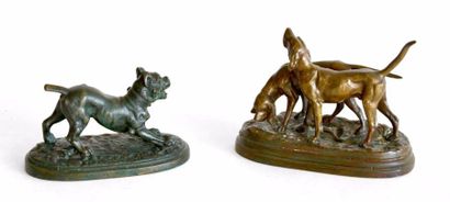 Alfred DUBUCAND (1828-1894) Deux chiens de...