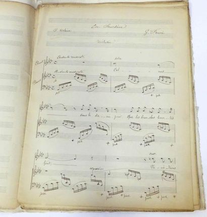 null [Gabriel FAURE]. 3 manuscrits musicaux adressés à au marquis de Ripert de Monclar,...