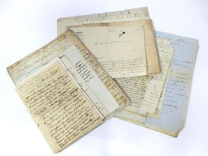 null [THEATRE]. 35 documents. Correspondance sur le théâtre au XIXe siècle, touchant...