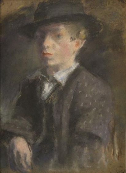 Léon GARD (1901-1979) Jeune homme au chapeau....