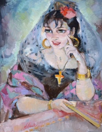 null Suzanne Blanche KAEHRLING (1902-1985) La belle espagnole. Huile sur toile signée...