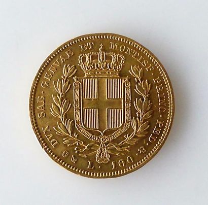 null PIECE de 100 lire Charles Albert Roi de Sardaigne 1840 en or. (Petits chocs)....