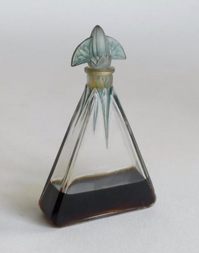 null Cottan - "Dacry" - (années 1920) - rare flacon en verre incolore pressé moulé...