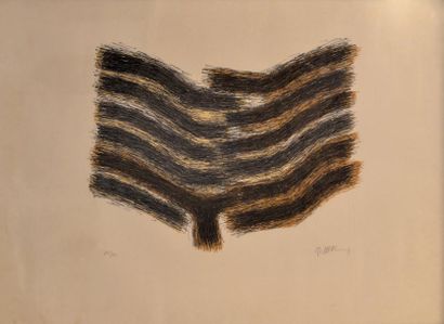 null Raoul UBAC (1910-1985 )Composition brune. Lithographie en couleurs signée en...