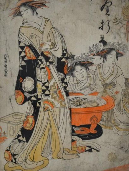 null Kitao Masanobu (Santo? Kyo?den) (1761-1816)
OBAN TATE-E (page de droite) de...