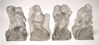 null RENE LALIQUE (1860-1945) Quatre statuettes “Printemps” "été”, “Automne”, "Hiver”...