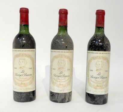 null 3 BLLES Le BERGER BARON Bordeaux Philippe de Rothschild 1988