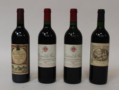 null Lot de 4 BLLES comprenant 2 BLLES de Cht LA FLEUR Saint-Emilion Grand Cru 1989,...