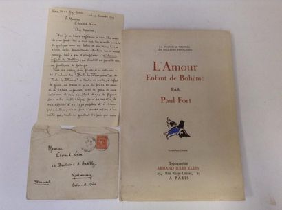 null L'amour Enfant de Bohème par Paul Fort numéroté 34 Exemplaire de Monsieur Édouard...