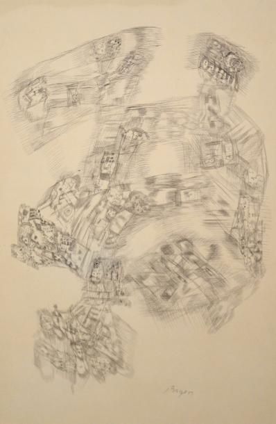 null Camille BRYEN (1907-1977) Composition, 1971. Encre de Chine signée en bas à...