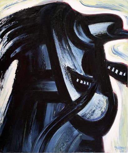 null John CHRISTOFOROU (1921-2014) Homme insecte, 1987. Huile sur toile signée et...